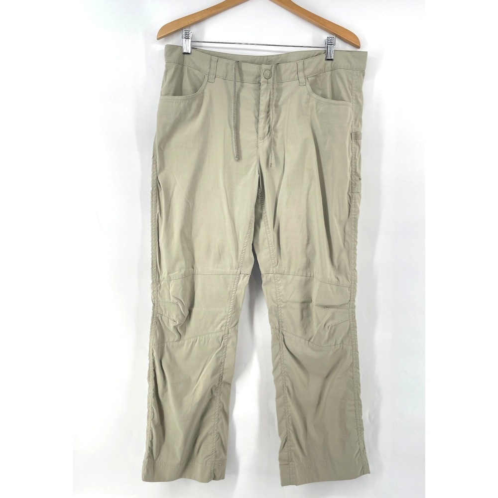 The North Face Pants Womens Size 14 Convertible Roll Tab Khaki Hiking Nylon Tan
